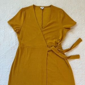 JCrew Marigold Yellow Faux Wrap Dress
